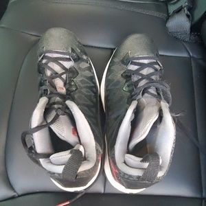 Black smokey black Jordans